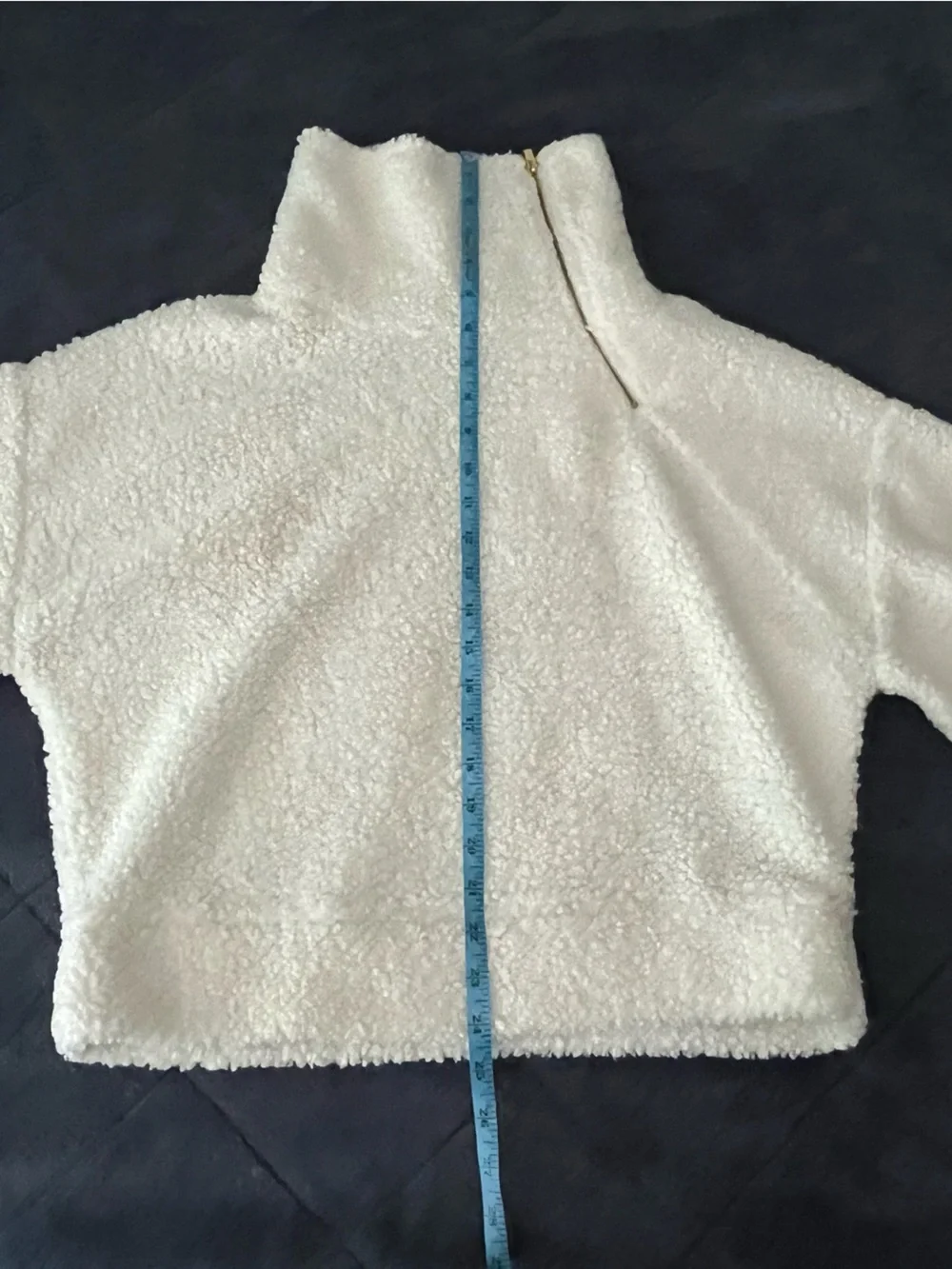 Express Cream Sherpa Zip-Neck Pullover